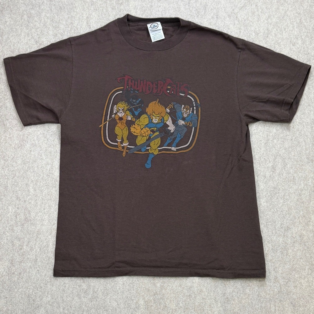 Vtg Y2K ThunderCats Tee Mens M Brown Delta Pro Weight Retro 80s Cartoon Graphic